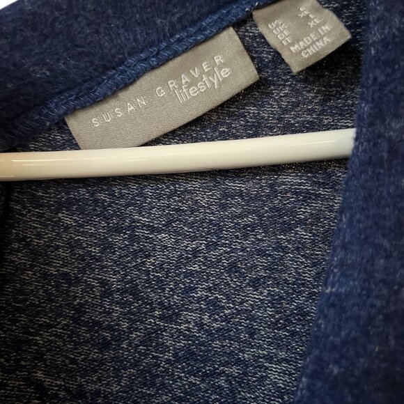 Susan Graver Lifestyle Royal blue cape with buttons and short sleeves Size XL - Picture 4 of 5